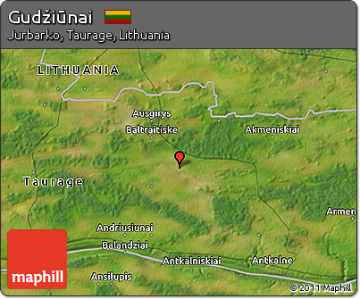 Satellite 3D Map of Gudžiūnai