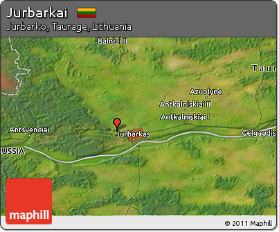 Satellite 3D Map of Jurbarkai