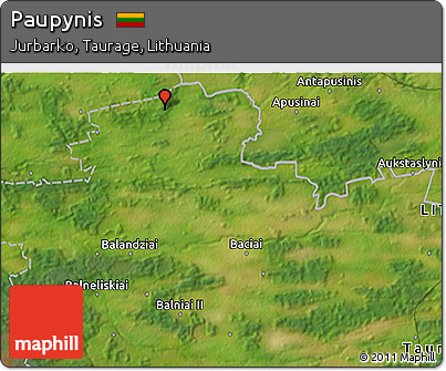 Satellite 3D Map of Paupynis