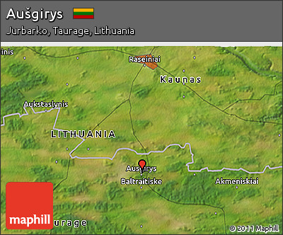 Satellite 3D Map of Aušgirys