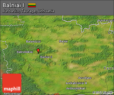 Satellite 3D Map of Balniai I