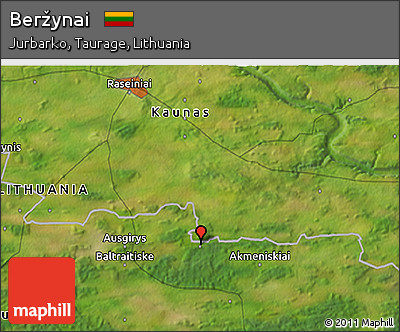Satellite 3D Map of Beržynai