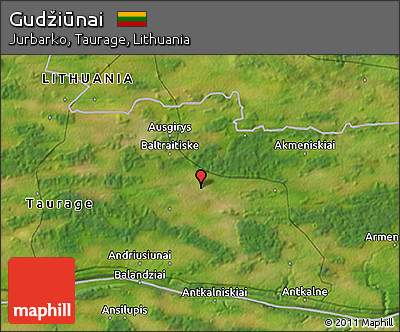 Satellite 3D Map of Gudžiūnai