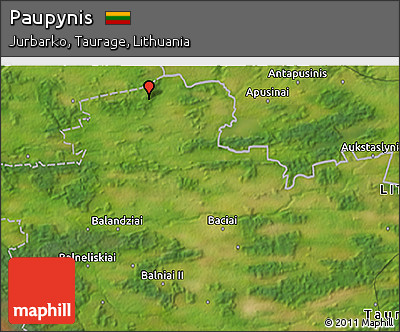 Satellite 3D Map of Paupynis