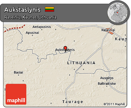 Shaded Relief 3D Map of Aukštašlynis