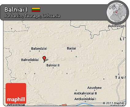Shaded Relief 3D Map of Balniai I