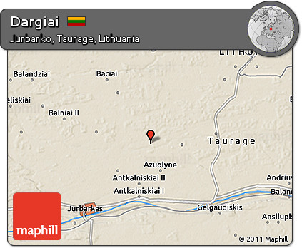 Shaded Relief 3D Map of Dargiai