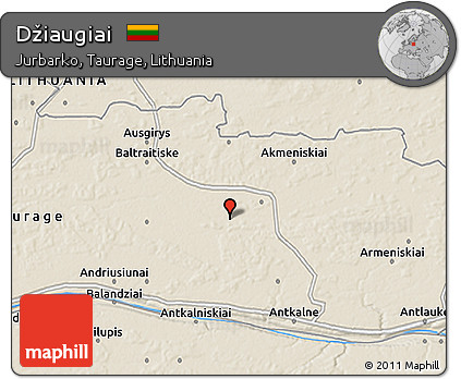Shaded Relief 3D Map of Džiaugiai