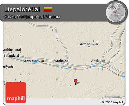 Shaded Relief 3D Map of Liepalotėliai