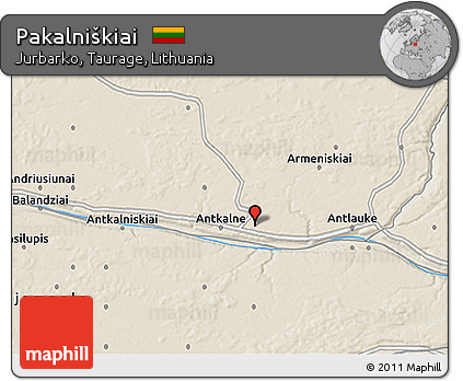 Shaded Relief 3D Map of Pakalniškiai