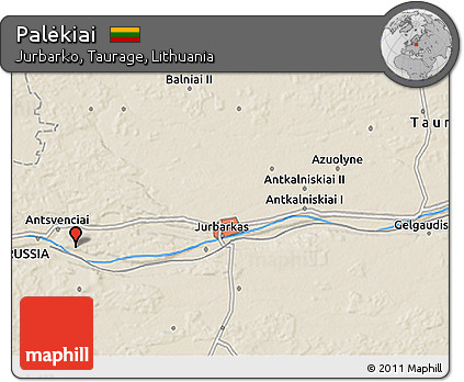 Shaded Relief 3D Map of Palėkiai