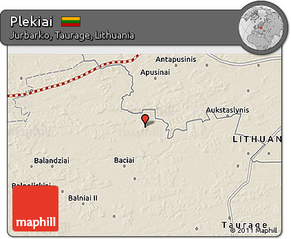Shaded Relief 3D Map of Plekiai