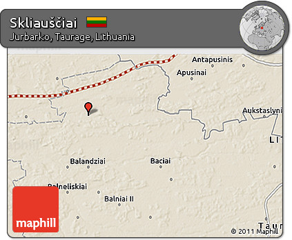 Shaded Relief 3D Map of Skliauščiai