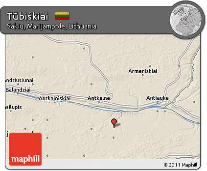 Shaded Relief 3D Map of Tūbiškiai