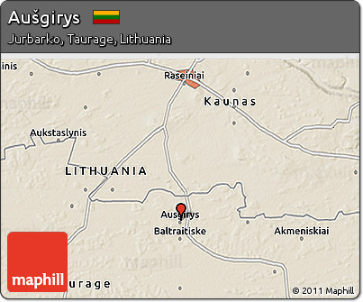 Shaded Relief 3D Map of Aušgirys
