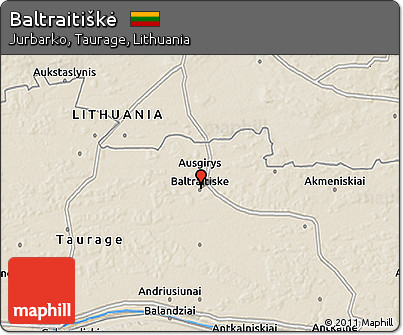 Shaded Relief 3D Map of Baltraitiškė