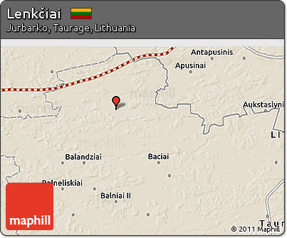 Shaded Relief 3D Map of Lenkčiai