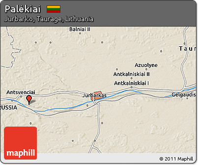 Shaded Relief 3D Map of Palėkiai