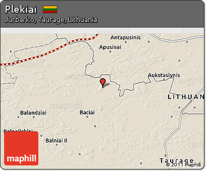 Shaded Relief 3D Map of Plekiai