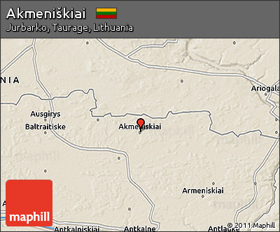 Shaded Relief 3D Map of Akmeniškiai