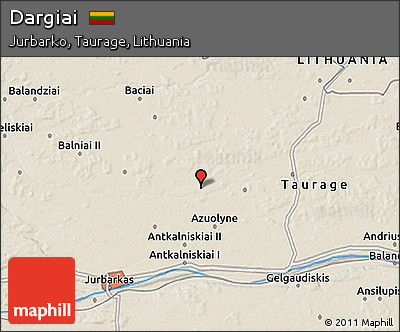 Shaded Relief 3D Map of Dargiai