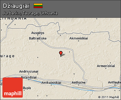 Shaded Relief 3D Map of Džiaugiai