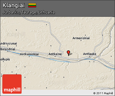 Shaded Relief 3D Map of Klangiai