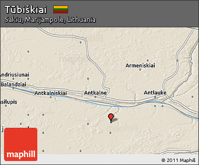 Shaded Relief 3D Map of Tūbiškiai
