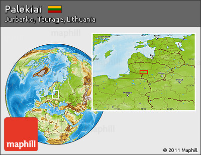 Physical Location Map of Palėkiai