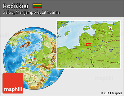 Physical Location Map of Ročiškiai