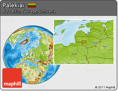 Physical Location Map of Palėkiai