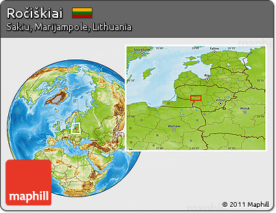 Physical Location Map of Ročiškiai