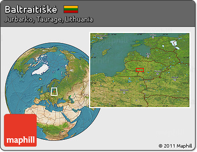 Satellite Location Map of Baltraitiškė