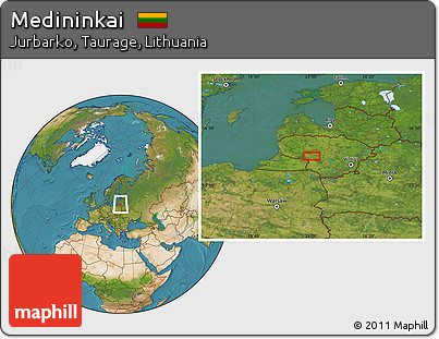 Satellite Location Map of Medininkai