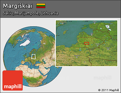 Satellite Location Map of Margiškiai