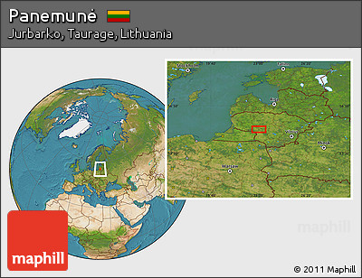 Satellite Location Map of Panemunė