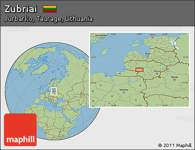 Savanna Style Location Map of Zubriai