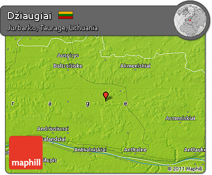 Physical Map of Džiaugiai