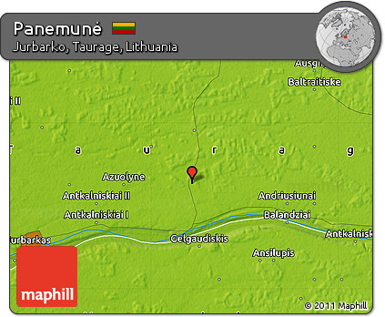 Physical Map of Panemunė