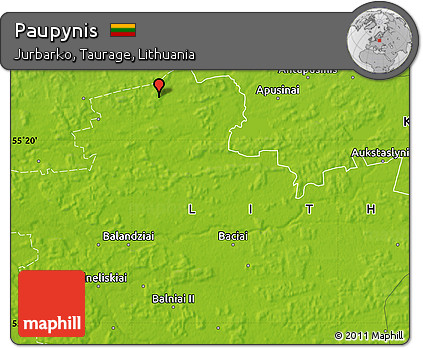 Physical Map of Paupynis