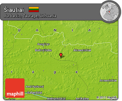 Physical Map of Šiauliai