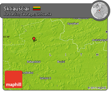 Physical Map of Skliauščiai