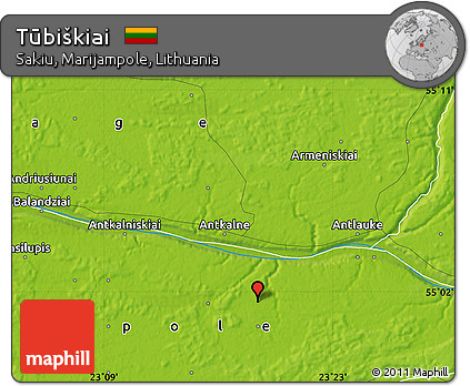 Physical Map of Tūbiškiai