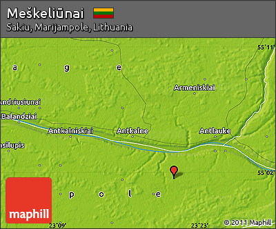 Physical Map of Meškeliūnai