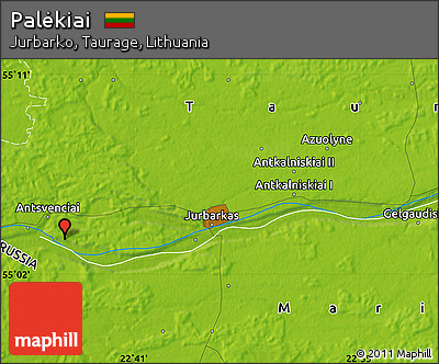 Physical Map of Palėkiai