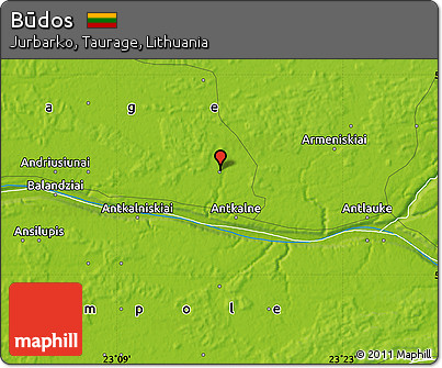 Physical Map of Būdos
