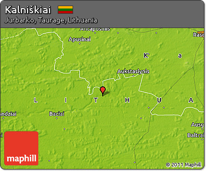 Physical Map of Kalniškiai