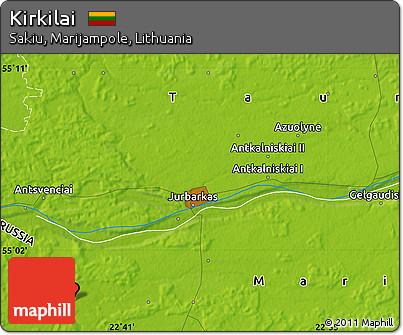 Physical Map of Kirkilai