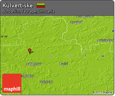 Physical Map of Kulvertiškė