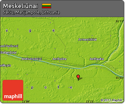 Physical Map of Meškeliūnai